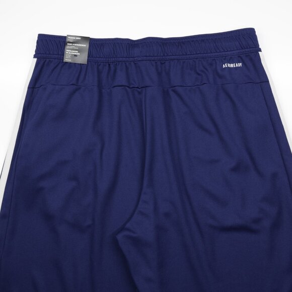 Adidas Men's Train Essentials Pique 3 Stripes Zip Pocket Shorts Blue Size M - Picture 6 of 11
